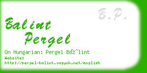 balint pergel business card